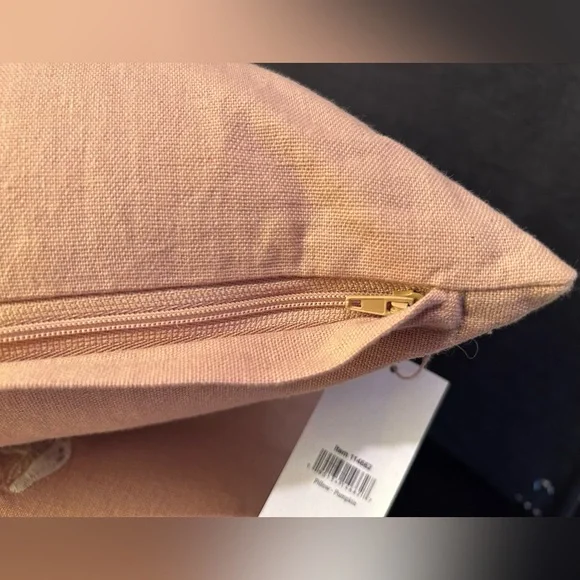 2 Cream Pumpkin / Floral Linen Embroidered Pillows 15” - Picture 7 of 8